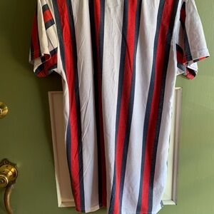 Classic Men's Striped Tee - Red, Blue, and White